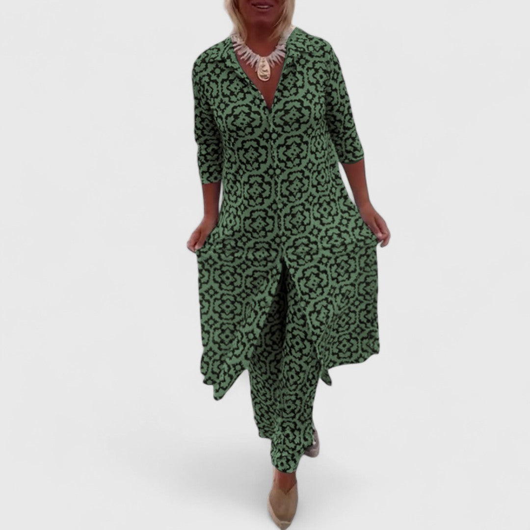 Carmela Vintage Set With Distinctive Prints And Buttons