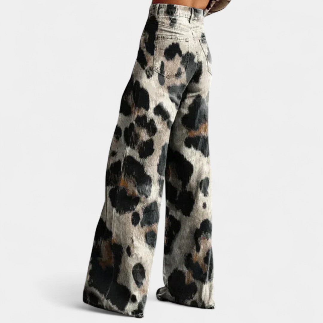 Melina High Waist Wide Leg Trousers In Retro Style