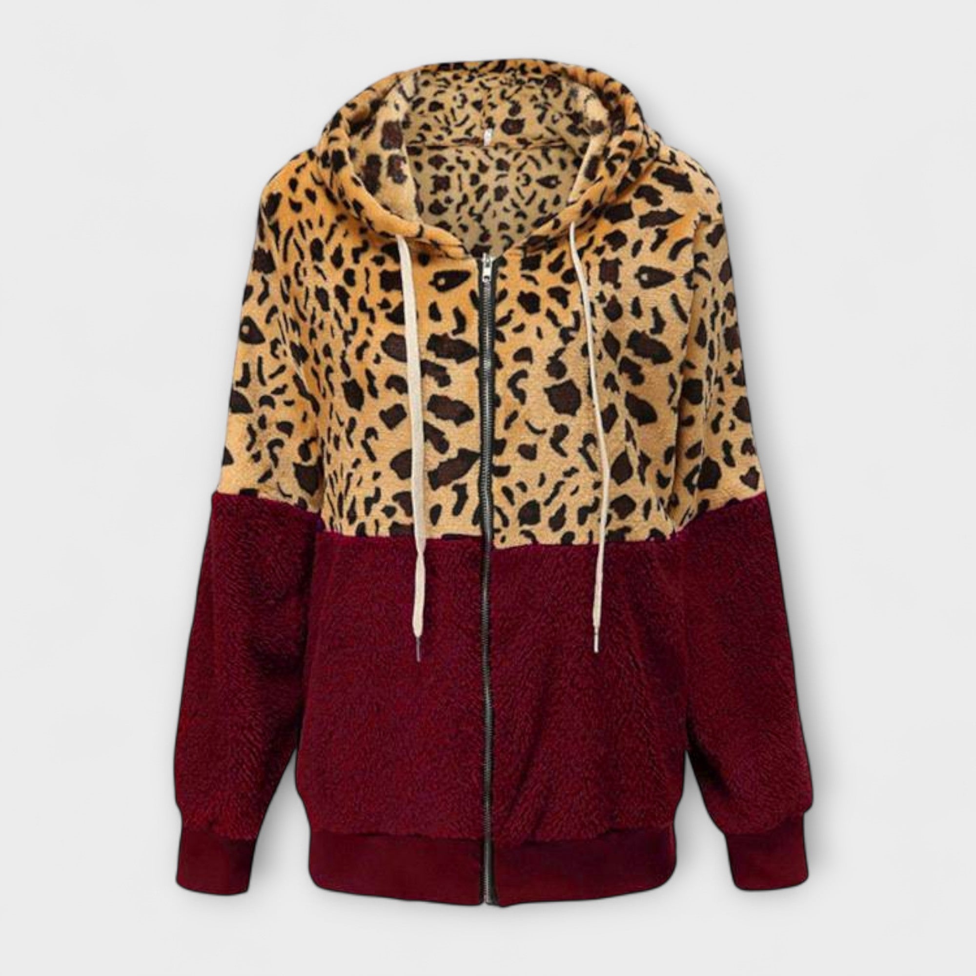 Lea Fleece Hoodie With Leopard Print Design Cosy Comfort
