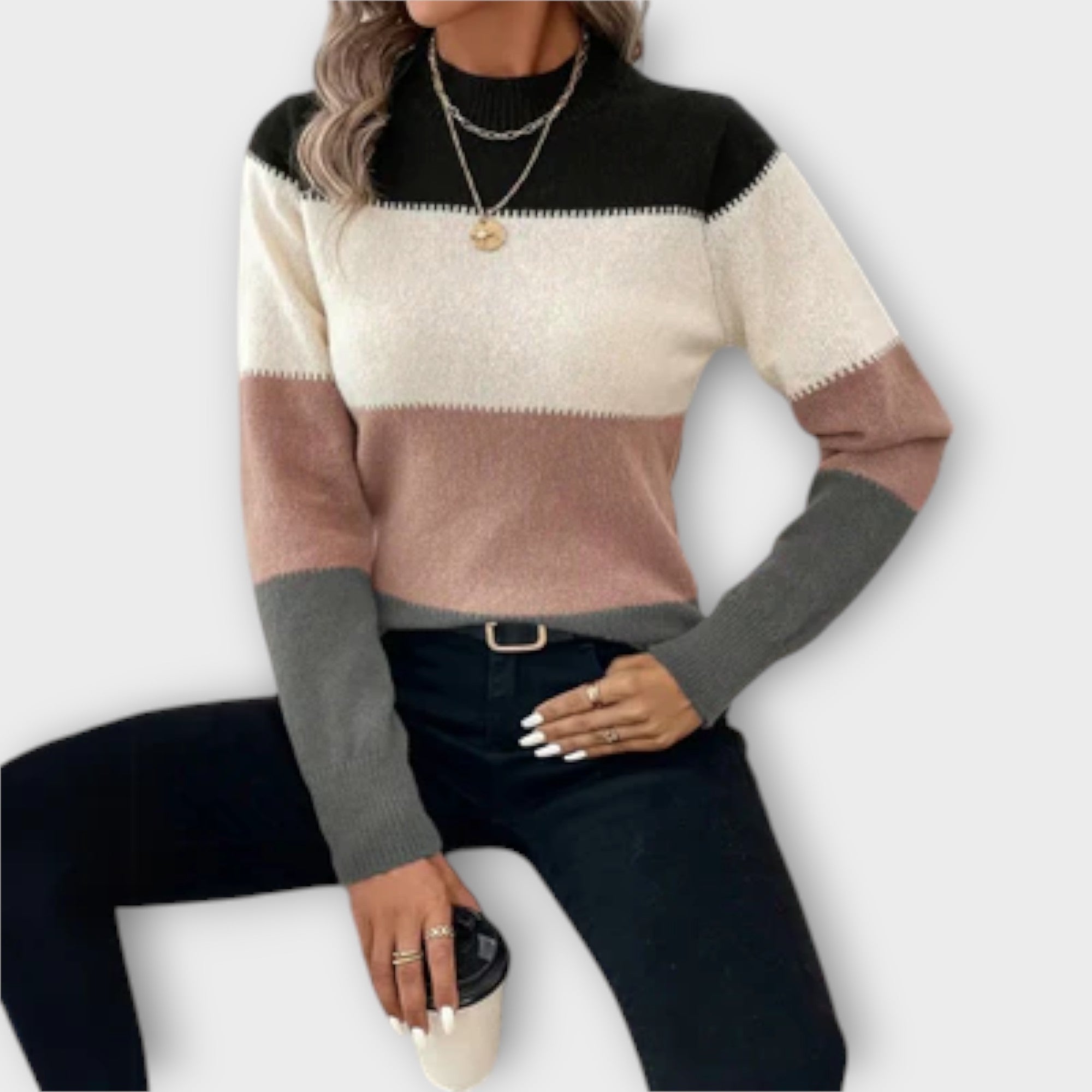 Elina Striped Jumper With Classic Comfort Fit For Everyday
