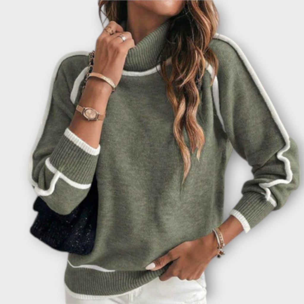 Christine Luxurious Olive Green Knit Jumper For Women