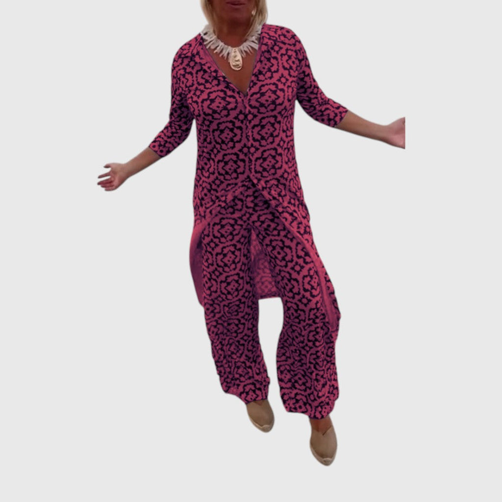 Carmela Vintage Set With Distinctive Prints And Buttons