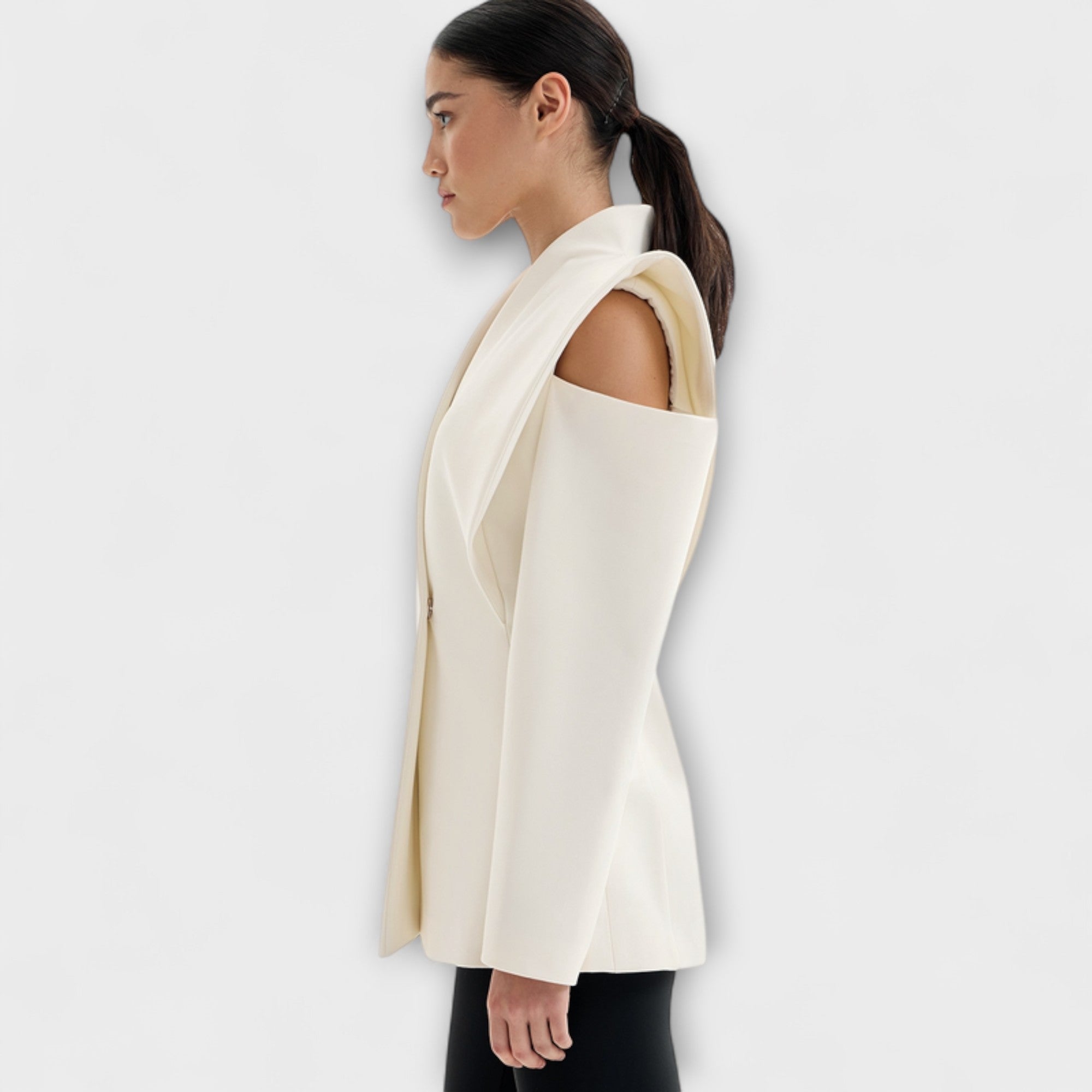 Valeria Sculptural Shoulder Blazer Statement Moments