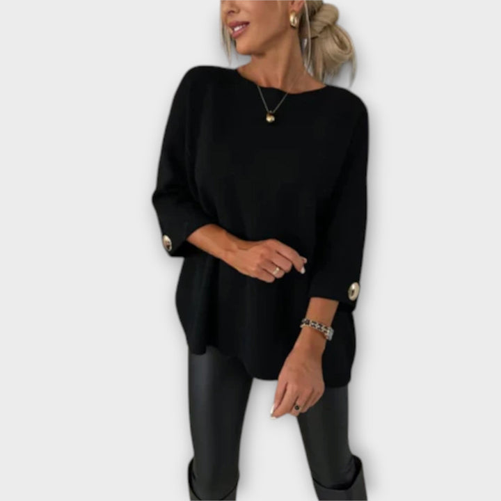 Isabella Elegant Knitted Blouse in Soft Wool Blend