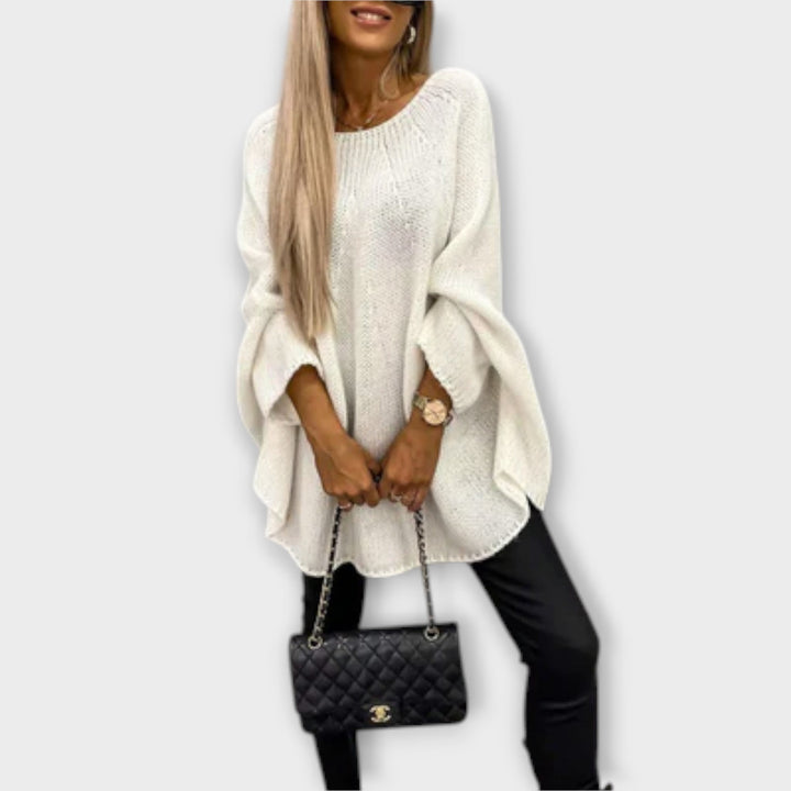 Isabelle Cable Knit Jumper With Round Neck For Women