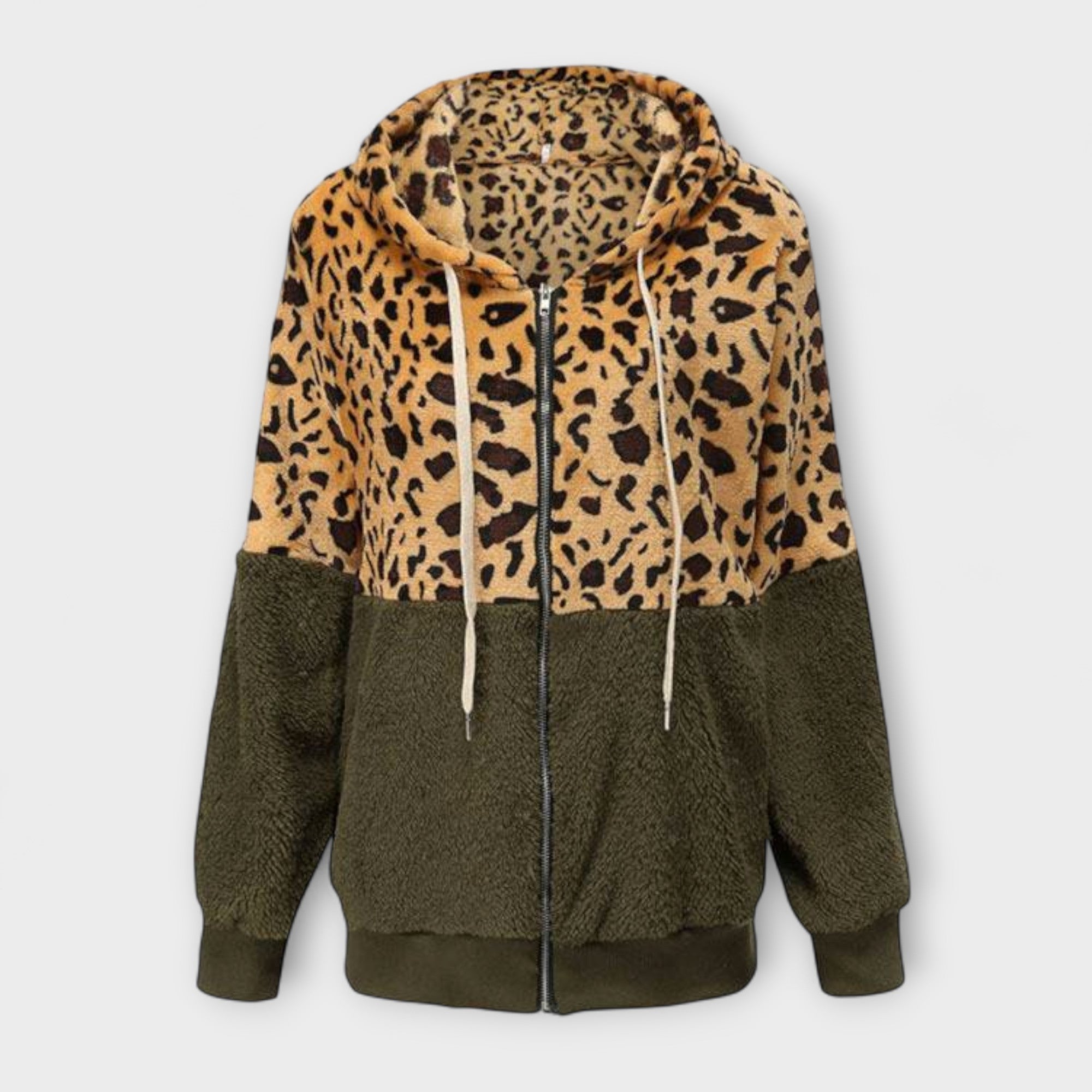 Lea Fleece Hoodie With Leopard Print Design Cosy Comfort
