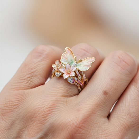 Vintage Golden Brimhaven Floral Ring