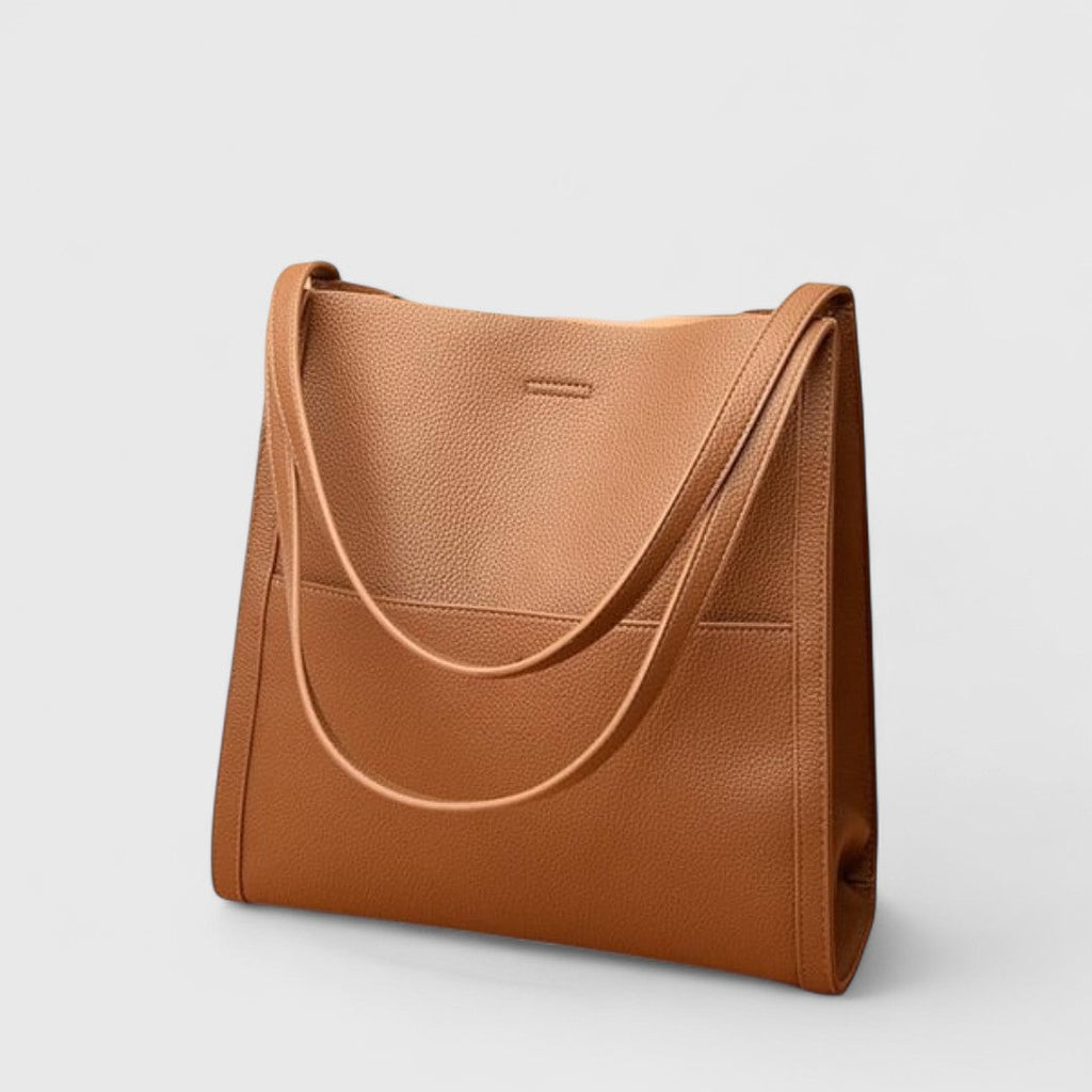 Plousia Leather Shoulder Bag Minimalist Elegant Design