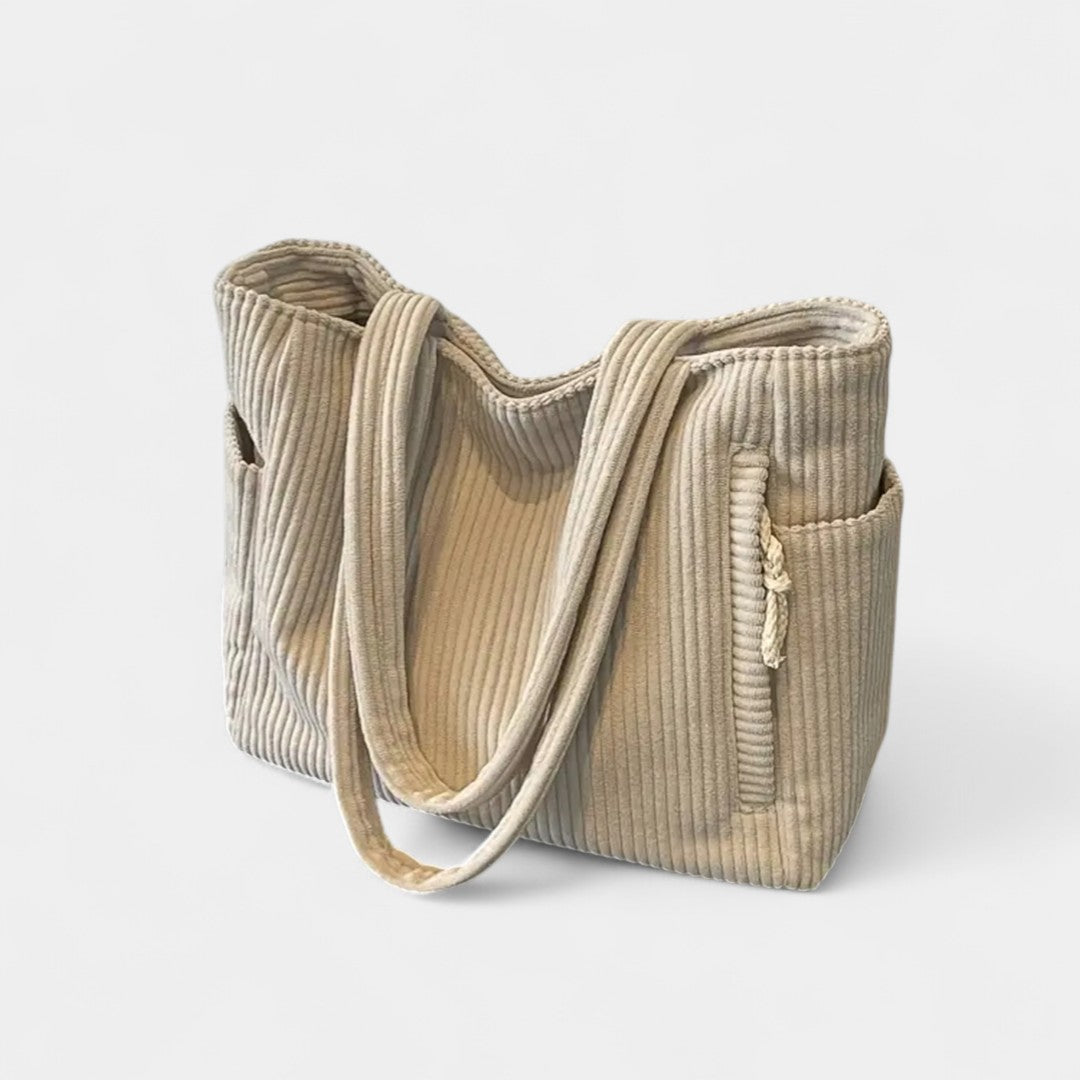 Danai Striped Shoulder Bag With Elegant Drawstring