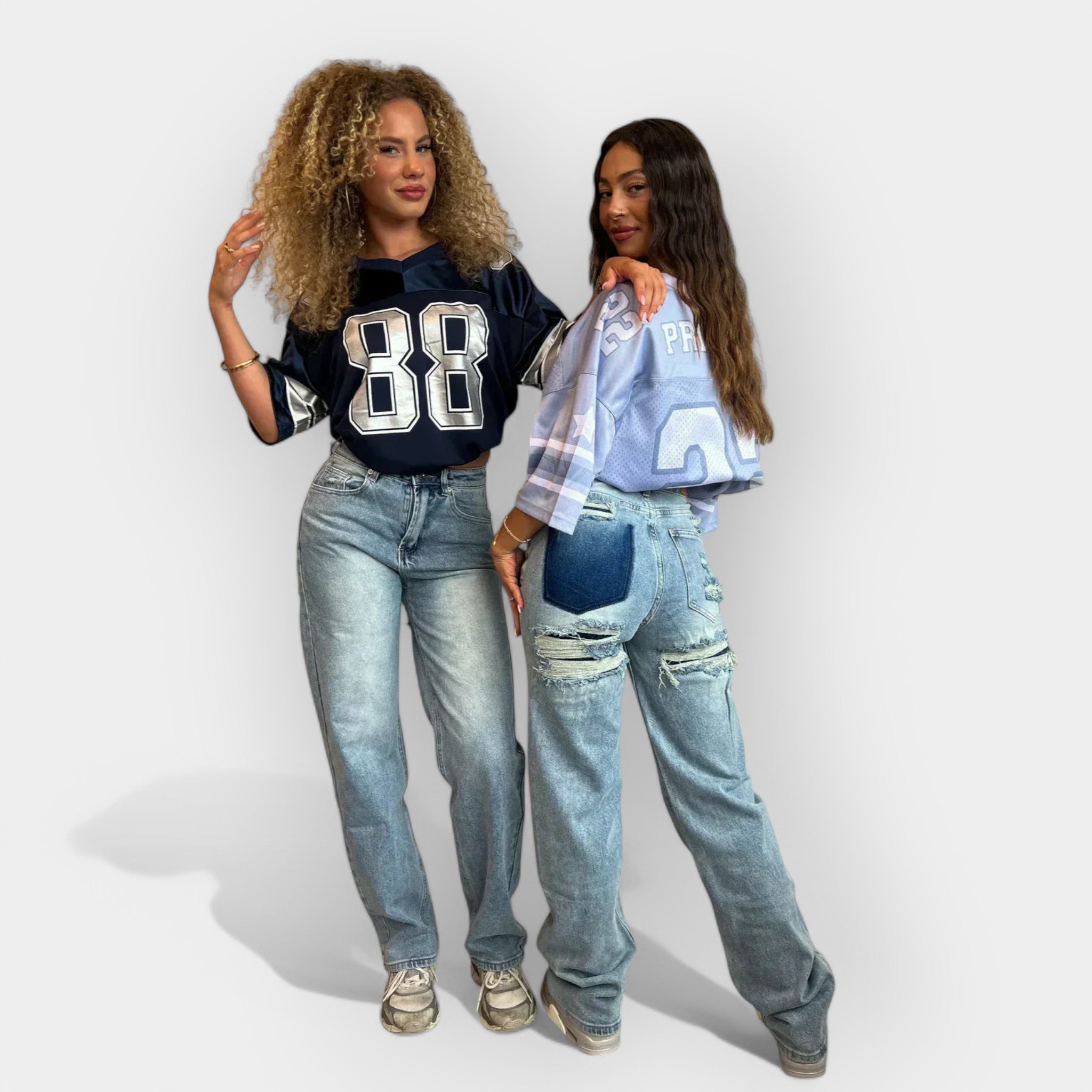 Relaxed Fit Jeans With Vintage Faded Denim For Everyday