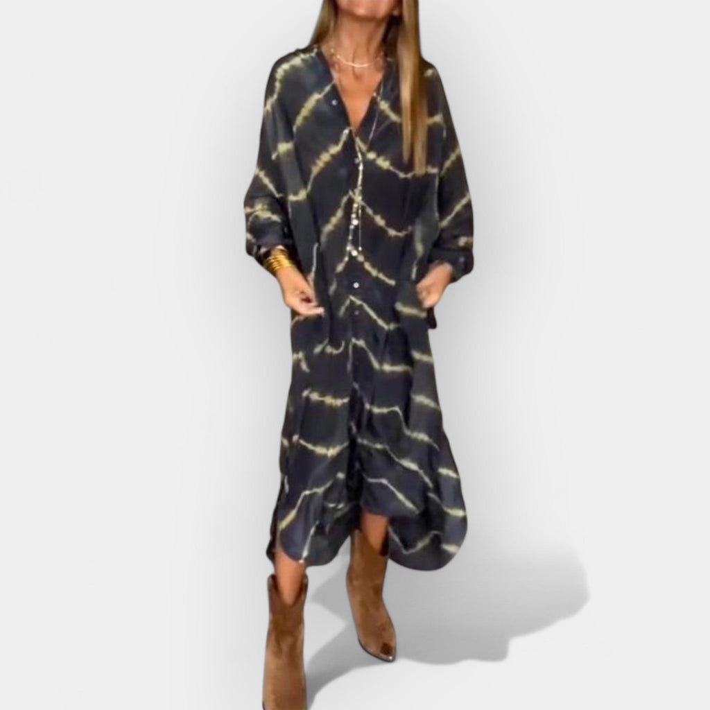 Bohemian Long Dress With Stripes For Effortless Style