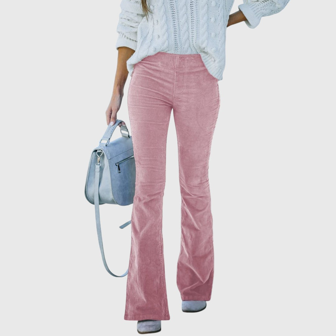 Eleonora Corduroy Flared Trousers With All Day Comfort