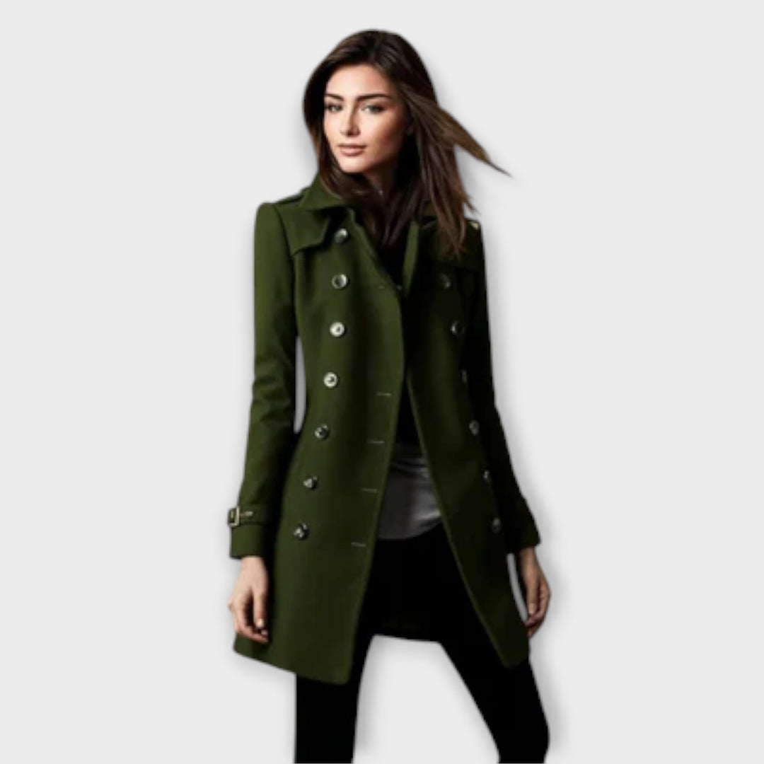 Linda Double Breasted Trench Coat For Women Waterproof