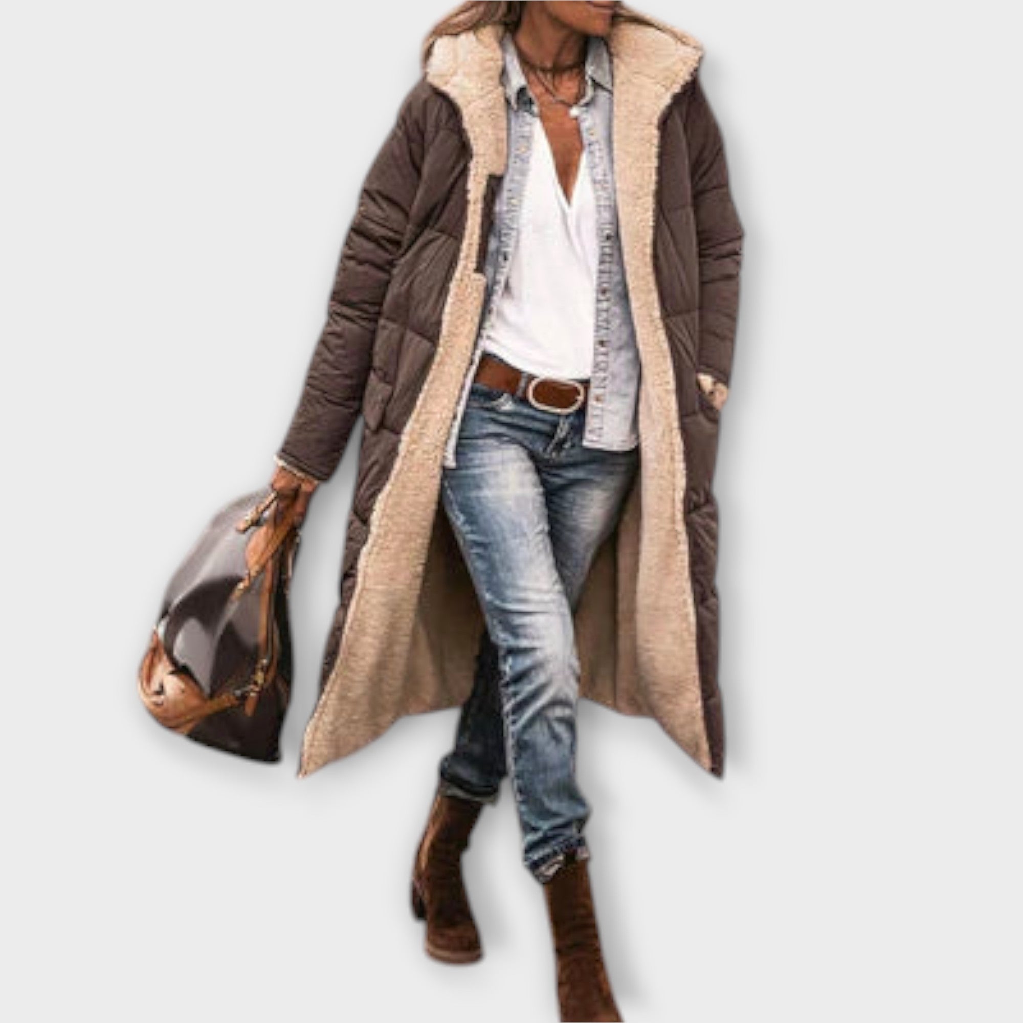 Kora Cosy Fur Lined Winter Coat For Cold Days And Nights