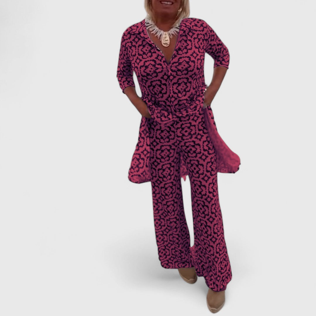 Carmela Vintage Set With Distinctive Prints And Buttons