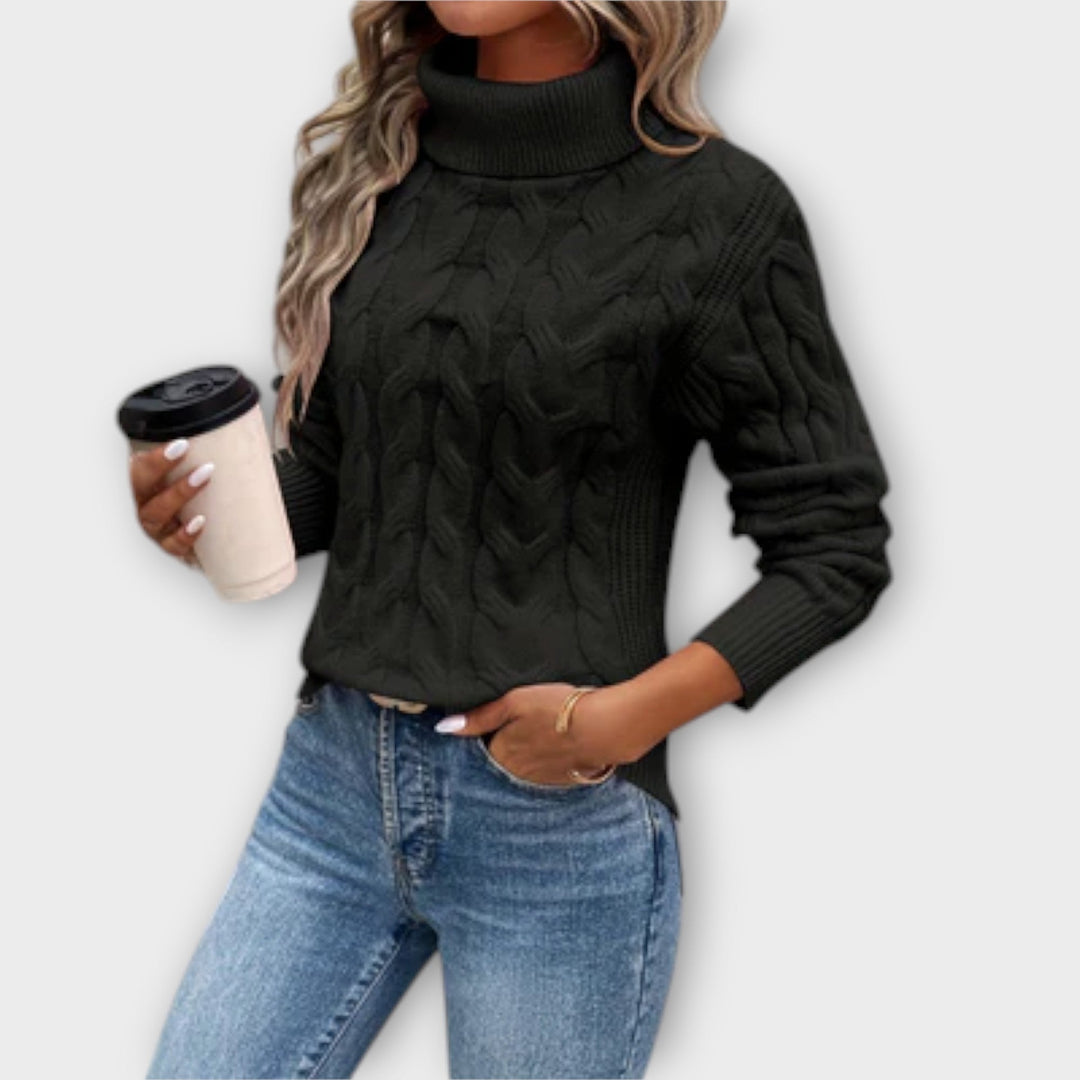 Amelia Elegant Rollneck Knit Jumper For Cold Weather