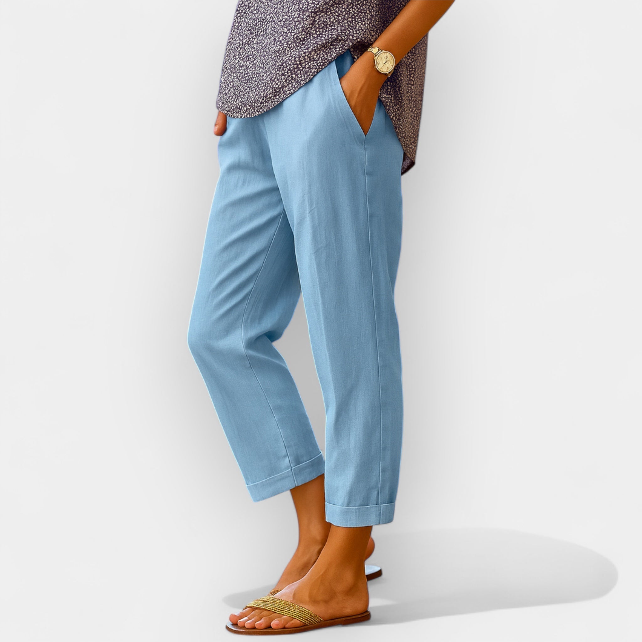 Breathable Linen Summer Trousers With Relaxed Fit For City