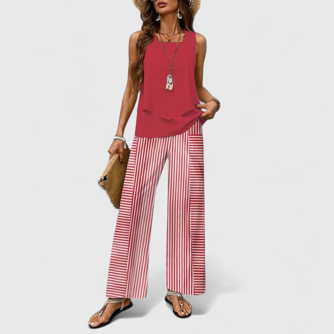 Ouranitsa Sleeveless Two Piece With Straight Trousers