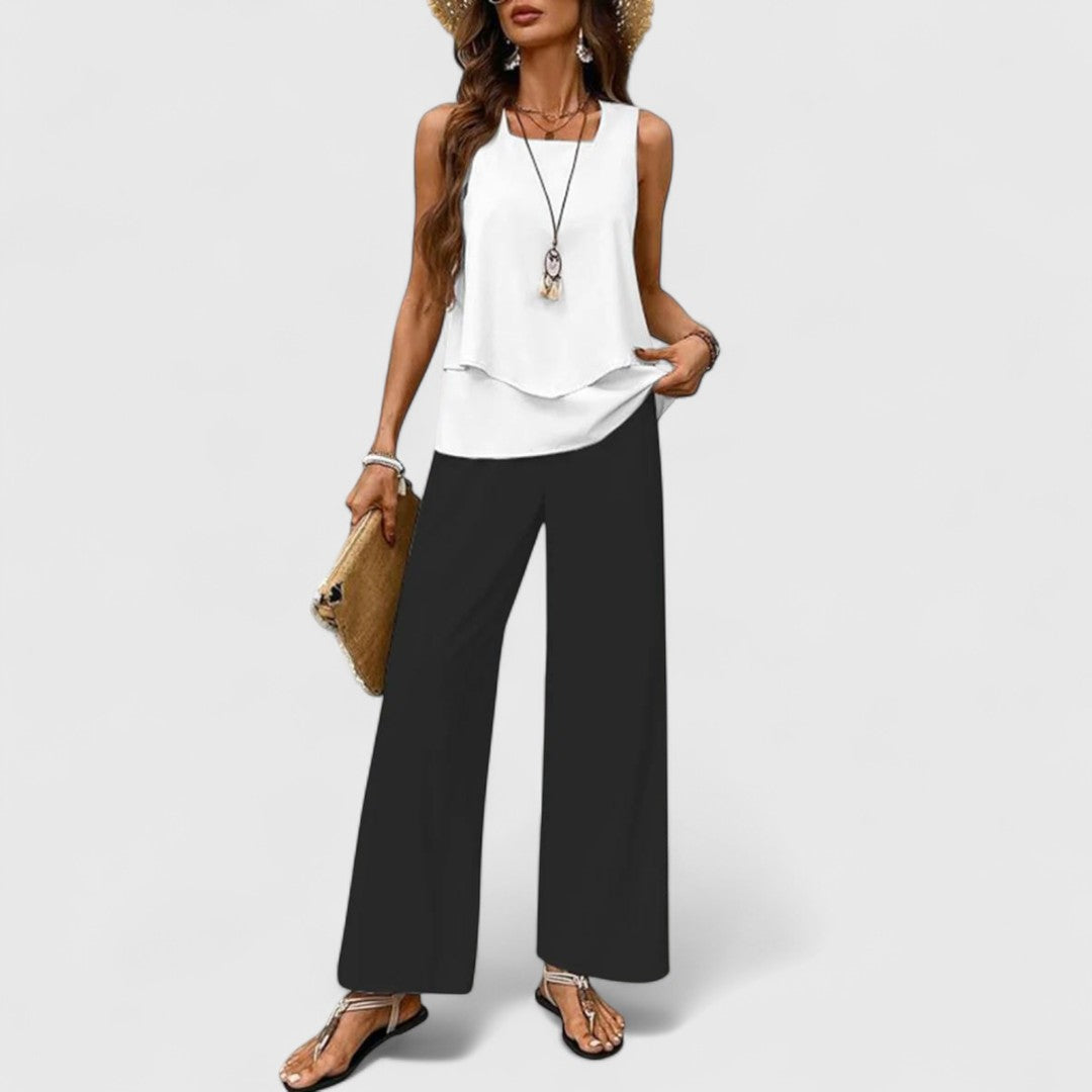 Ouranitsa Sleeveless Two Piece With Straight Trousers