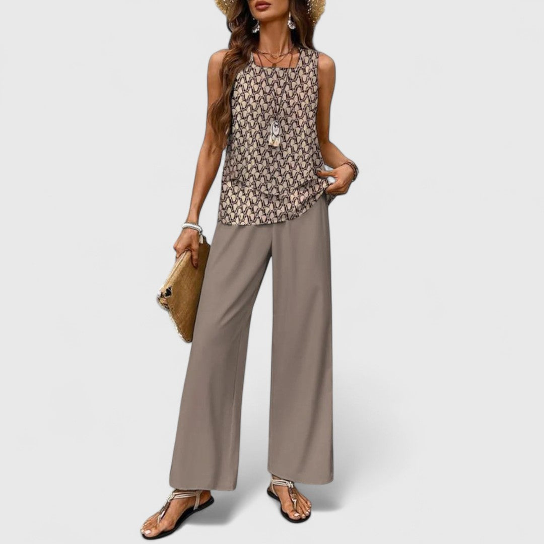 Ouranitsa Sleeveless Two Piece With Straight Trousers