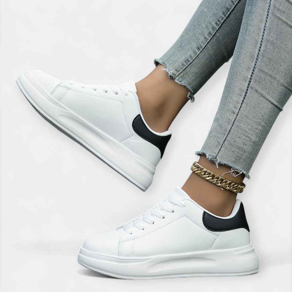 White Leather Sneakers Premium Comfort Orthopaedic Sole