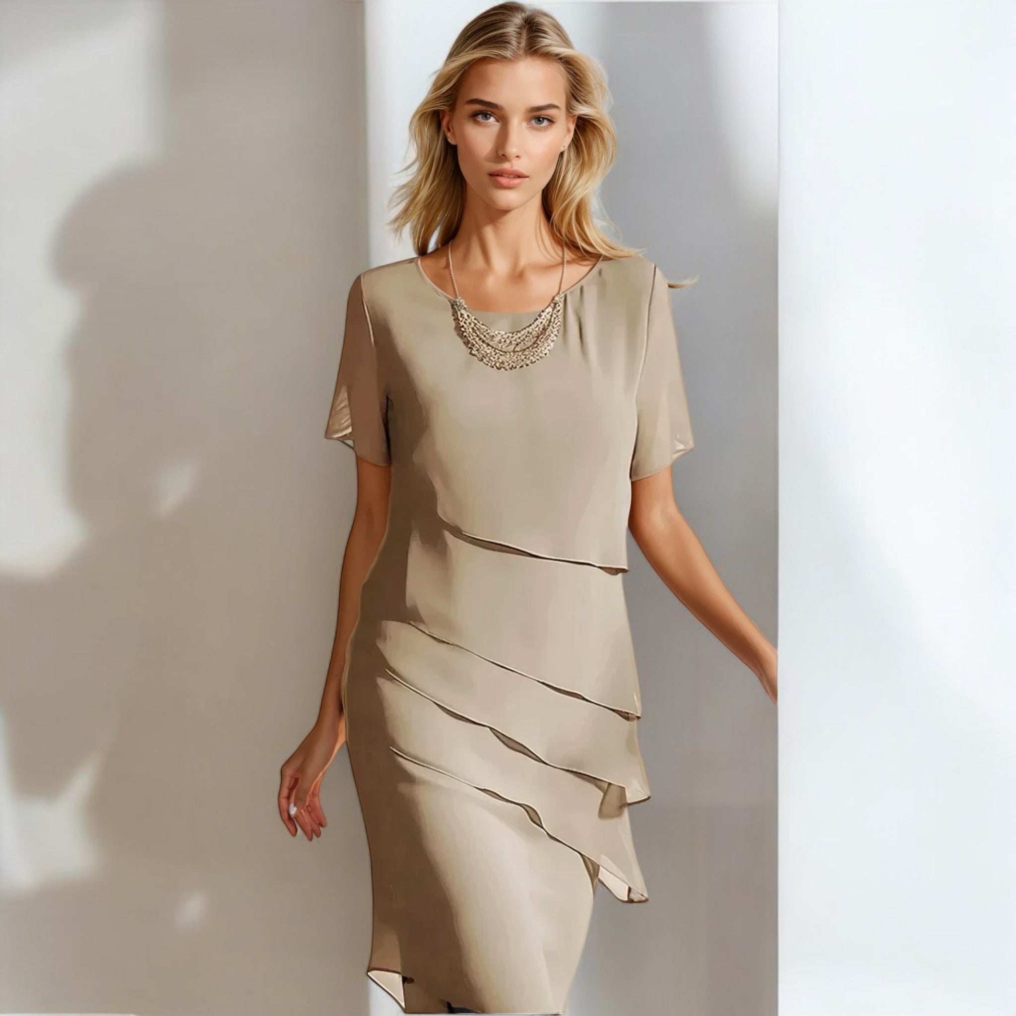 Elegant Chiffon Dress For Formal Or Semi Formal Occasions