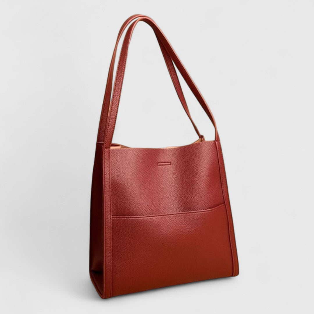 Plousia Leather Shoulder Bag Minimalist Elegant Design