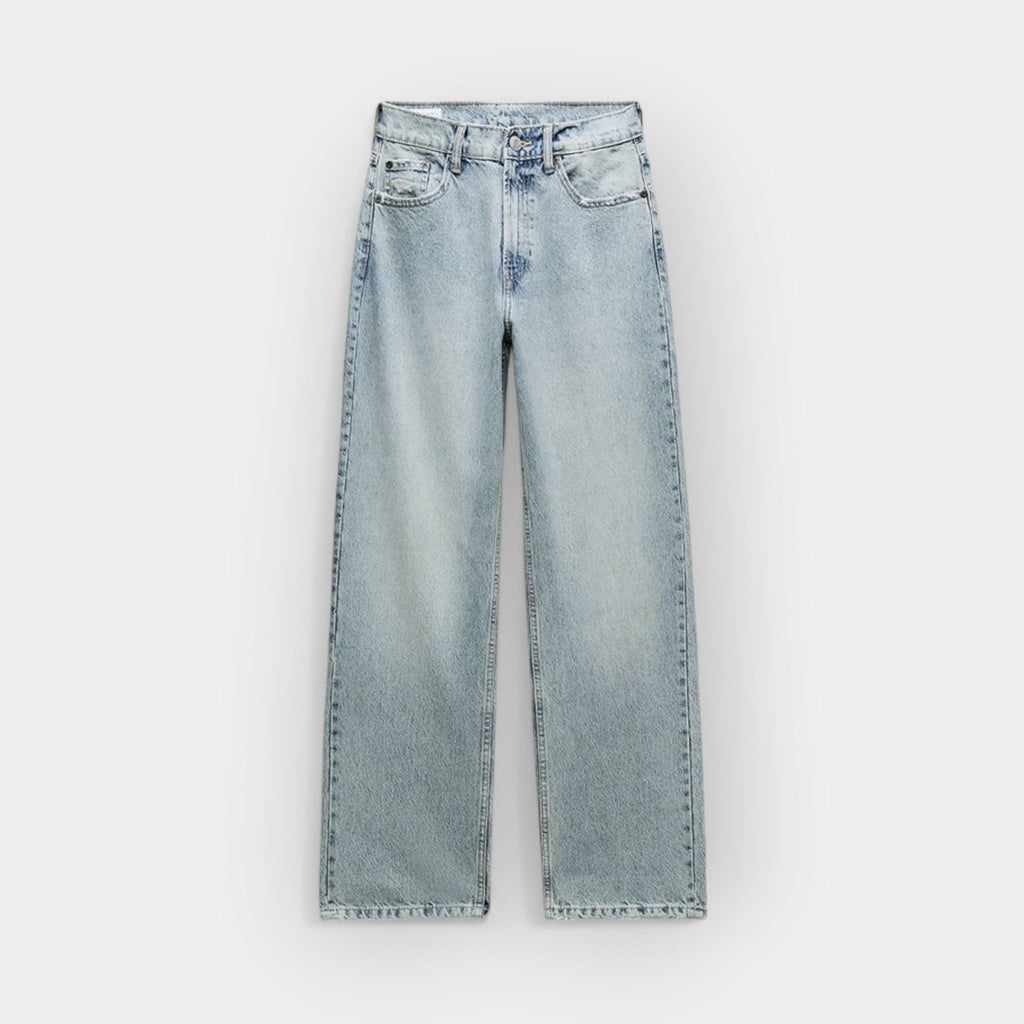 Relaxed Fit Jeans With Vintage Faded Denim For Everyday