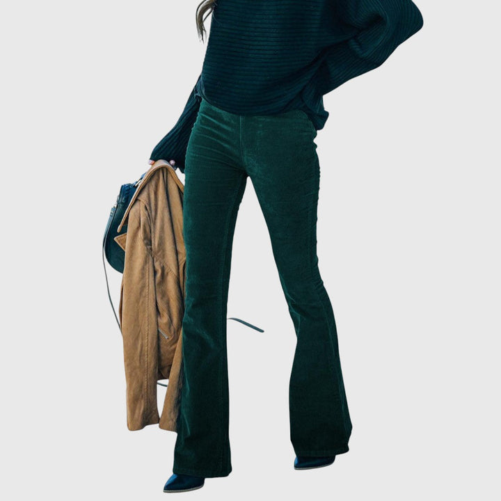 Eleonora Corduroy Flared Trousers With All Day Comfort