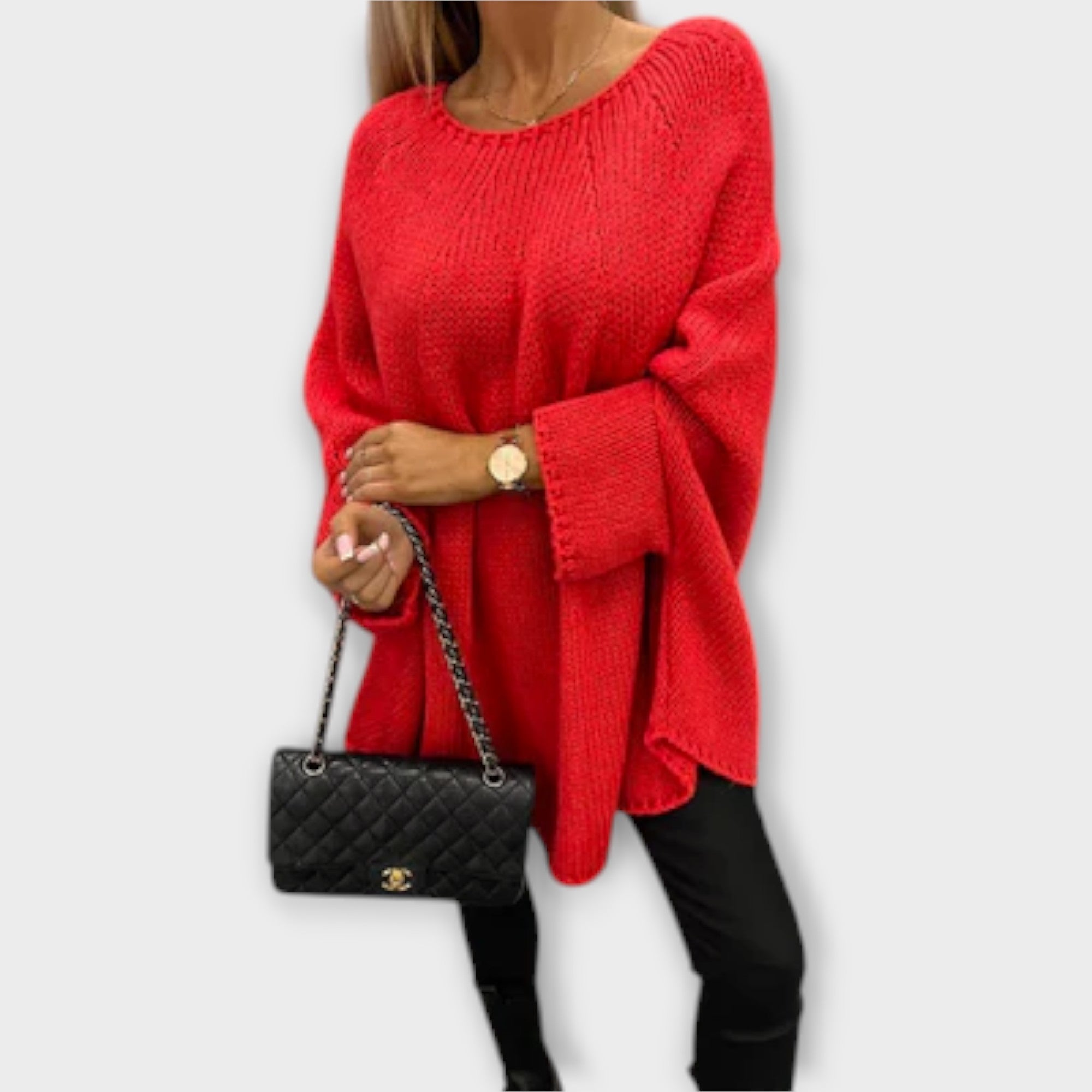 Isabelle Cable Knit Jumper With Round Neck For Women