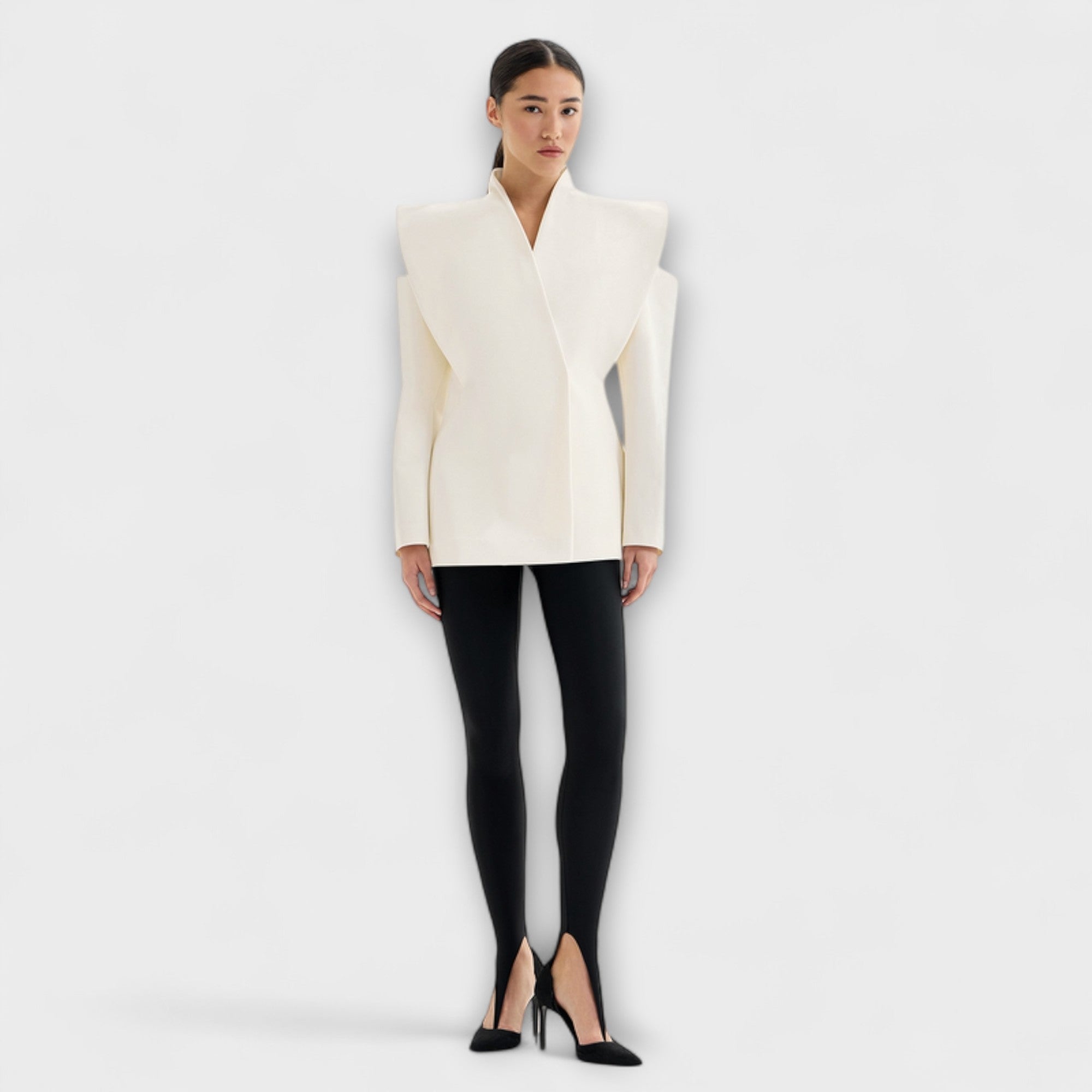 Valeria Sculptural Shoulder Blazer Statement Moments