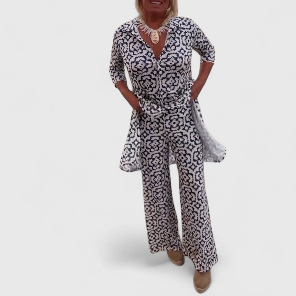 Carmela Vintage Set With Distinctive Prints And Buttons