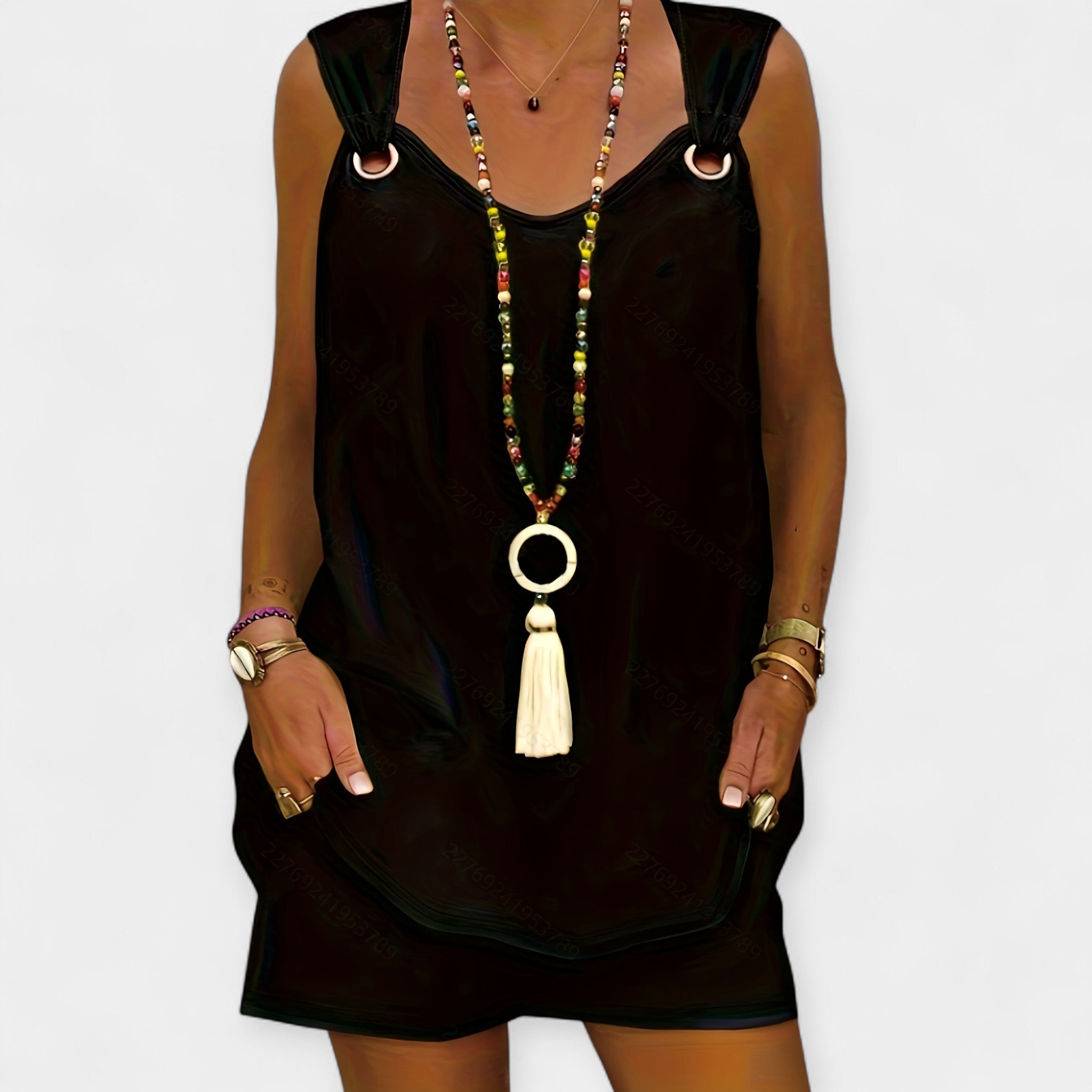 Sleeveless Blouse And Shorts Set V Neckline Style Chic