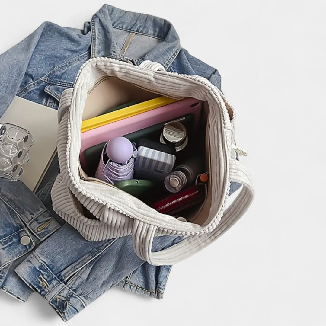 Danai Striped Shoulder Bag With Elegant Drawstring