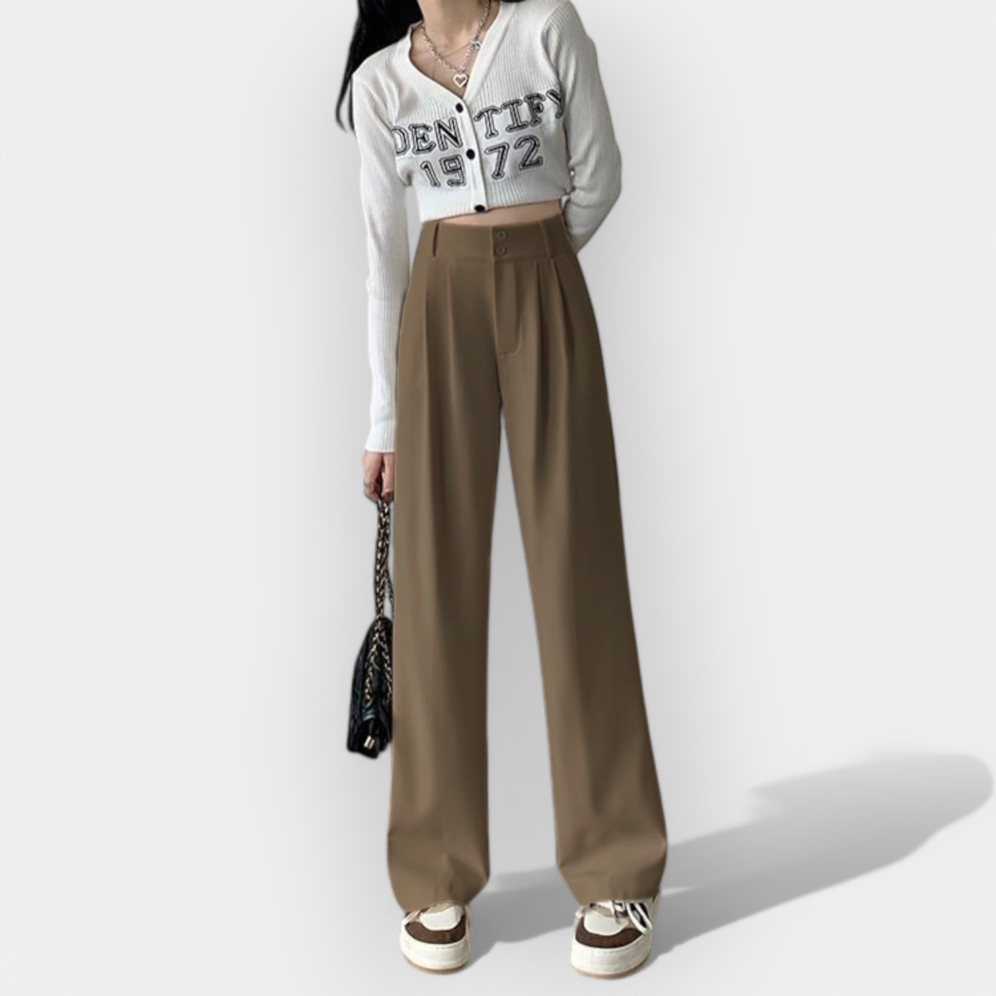 Wide Leg Trousers Korean Style Baggy Urban Casual Relaxed