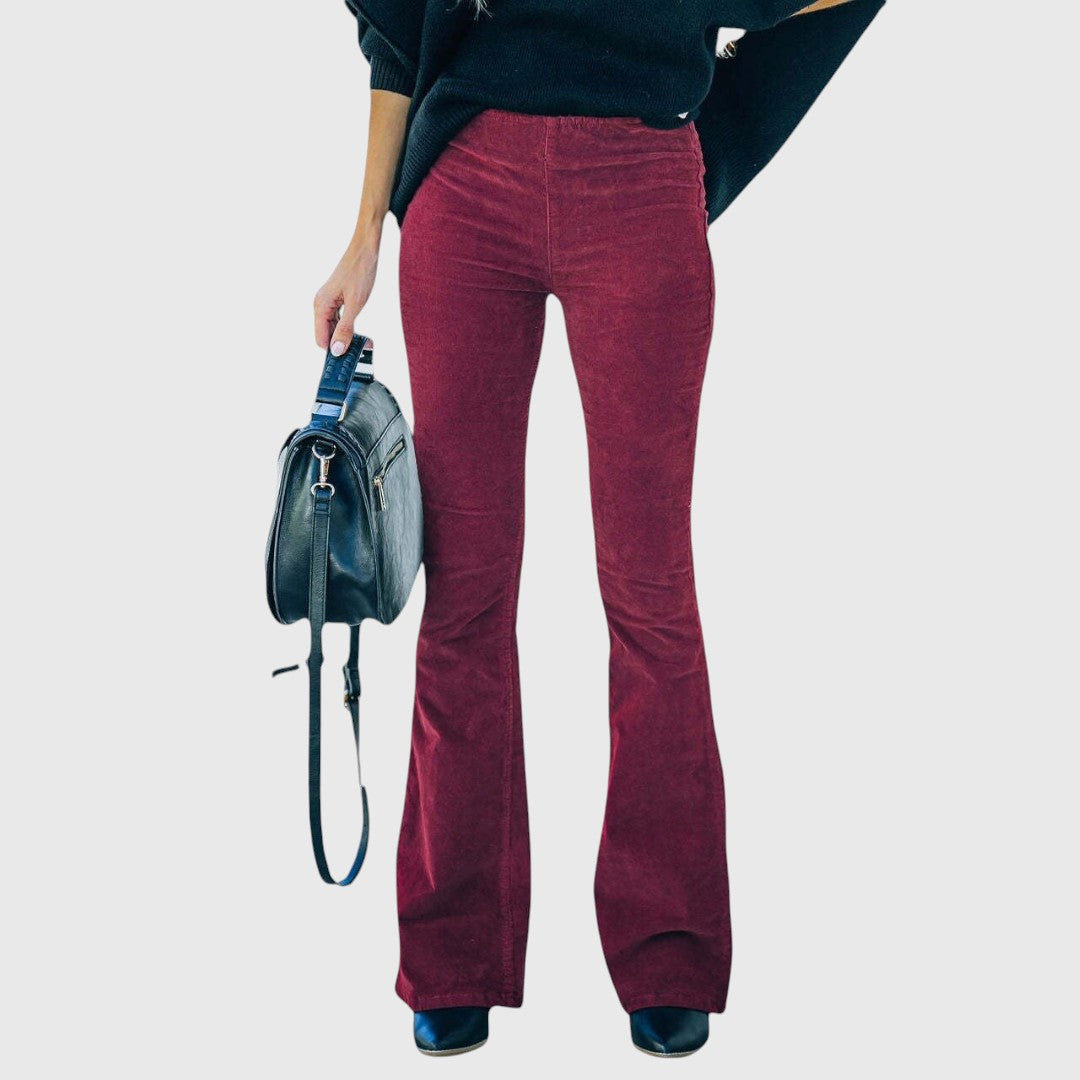 Eleonora Corduroy Flared Trousers With All Day Comfort