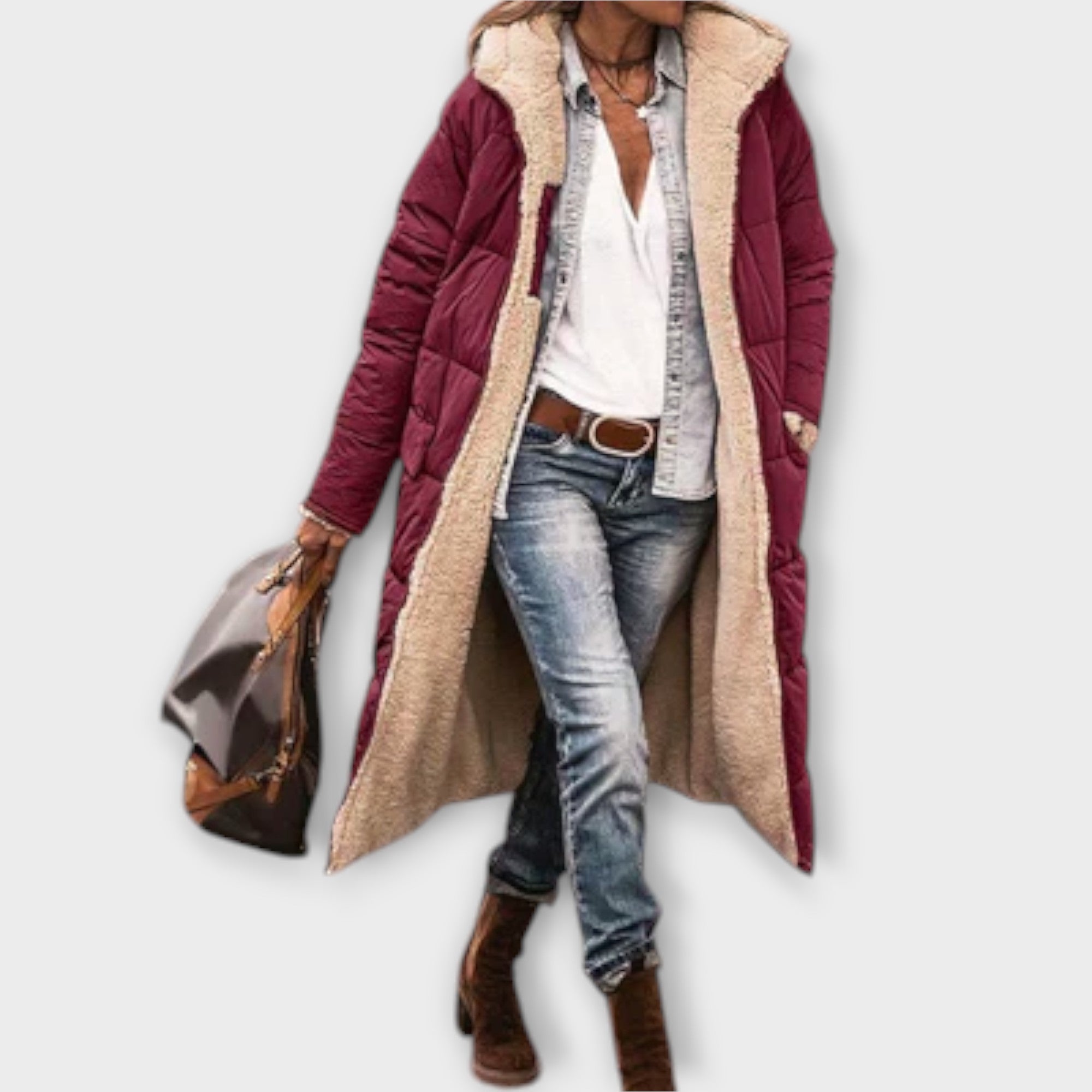 Kora Cosy Fur Lined Winter Coat For Cold Days And Nights