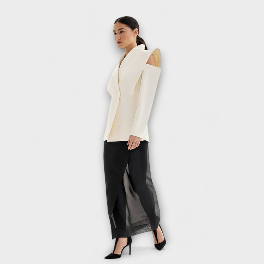 Valeria Sculptural Shoulder Blazer Statement Moments