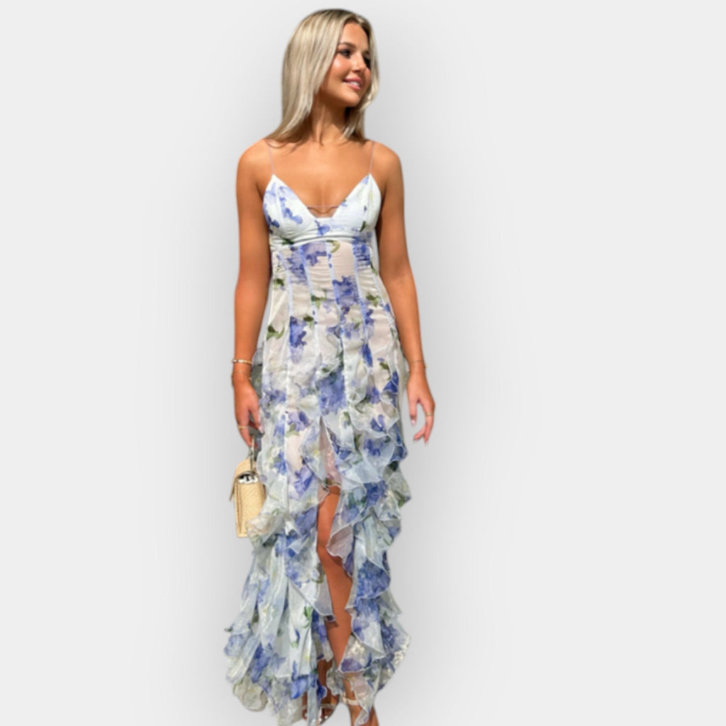 Floral Maxi Dress With Ruffles For Stylish Summer Evenings