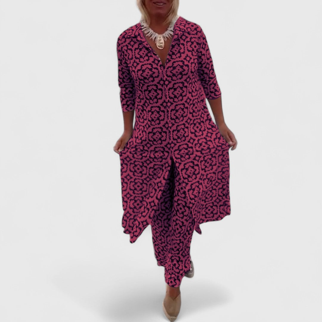 Carmela Vintage Set With Distinctive Prints And Buttons