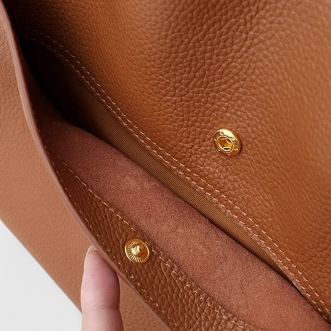 Plousia Leather Shoulder Bag Minimalist Elegant Design