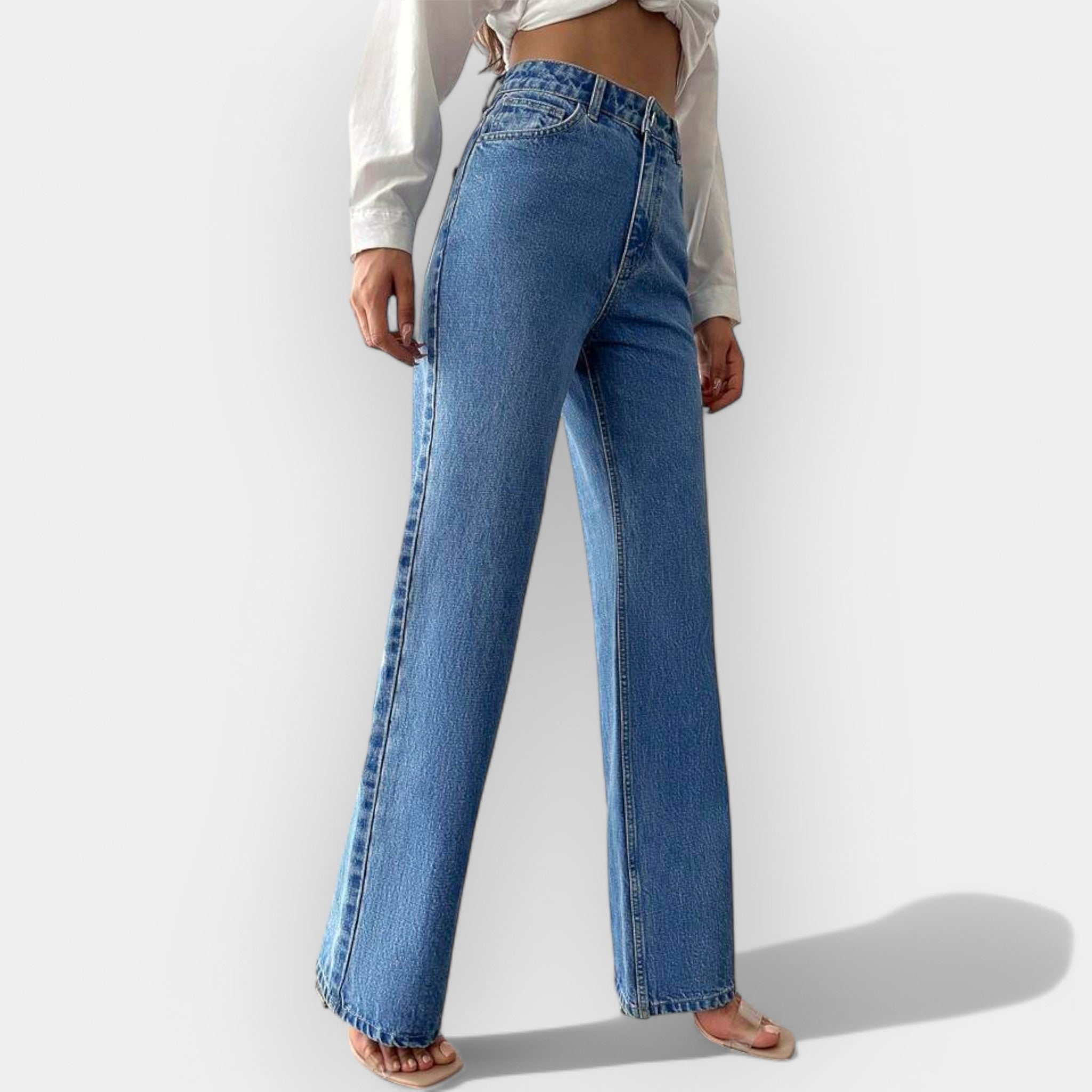 High Waisted Jeans With Wide Leg For Versatile Style