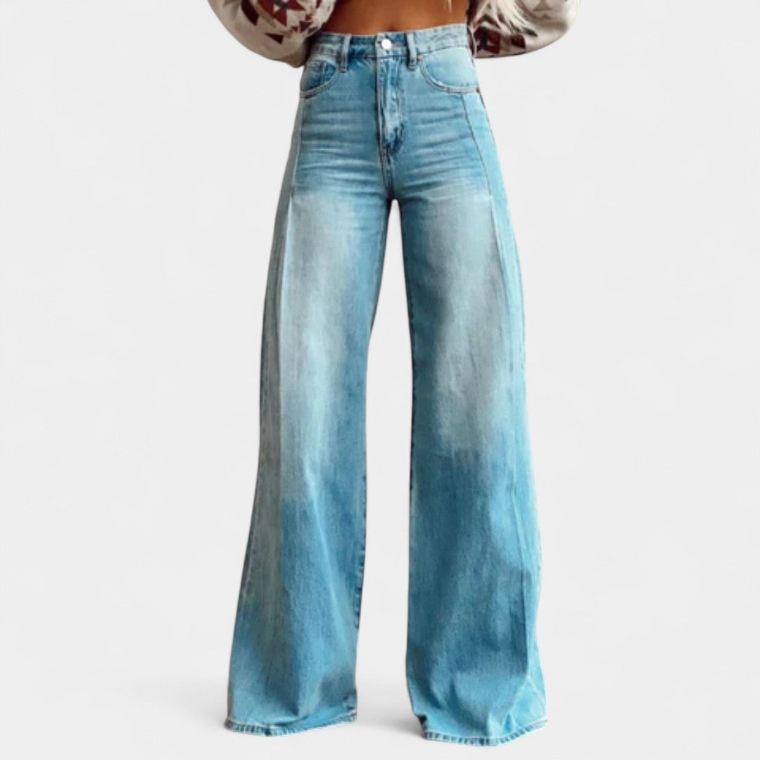 Melina High Waist Wide Leg Trousers In Retro Style