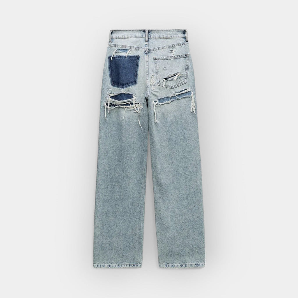 Relaxed Fit Jeans With Vintage Faded Denim For Everyday