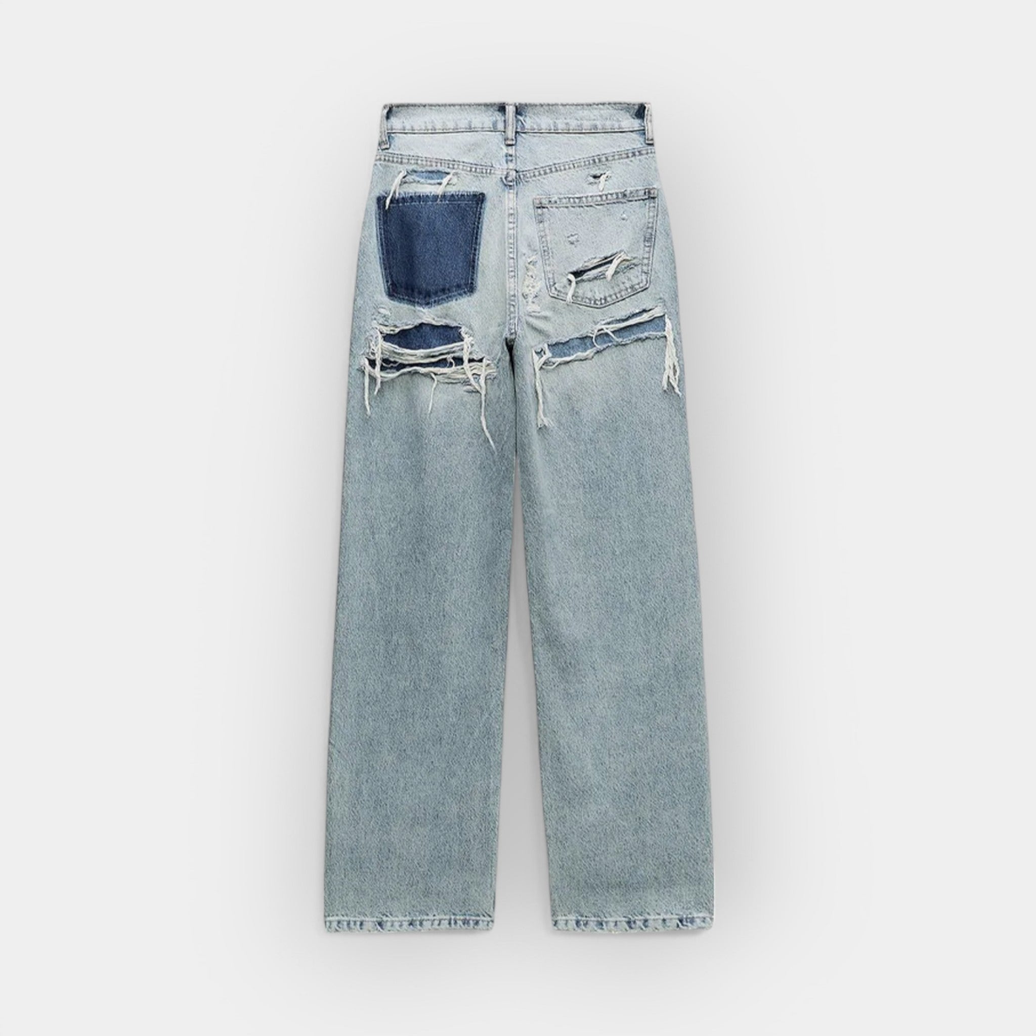 Relaxed Fit Jeans With Vintage Faded Denim For Everyday