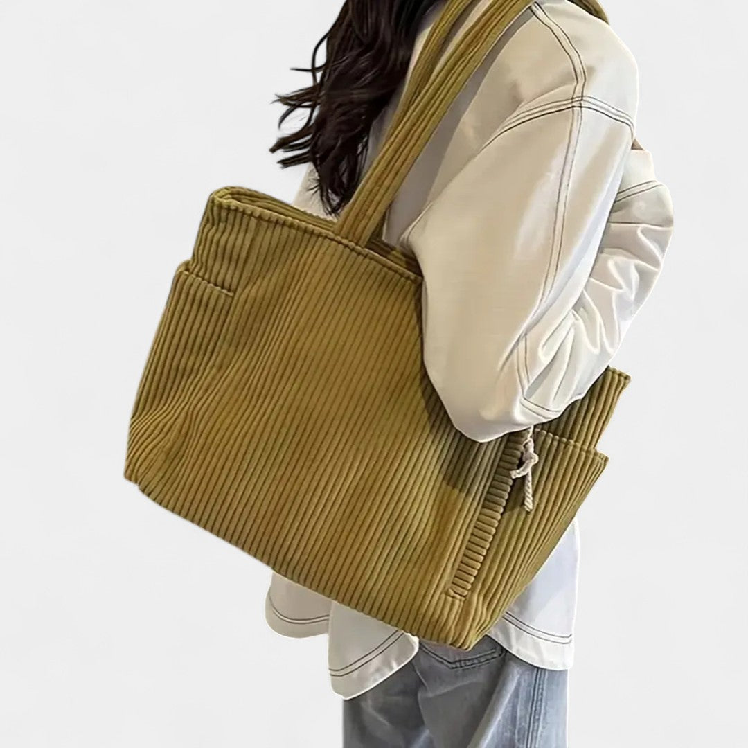 Danai Striped Shoulder Bag With Elegant Drawstring
