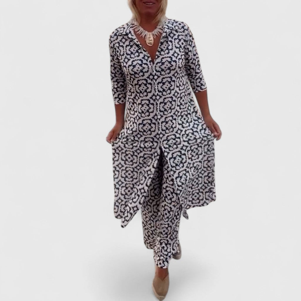 Carmela Vintage Set With Distinctive Prints And Buttons