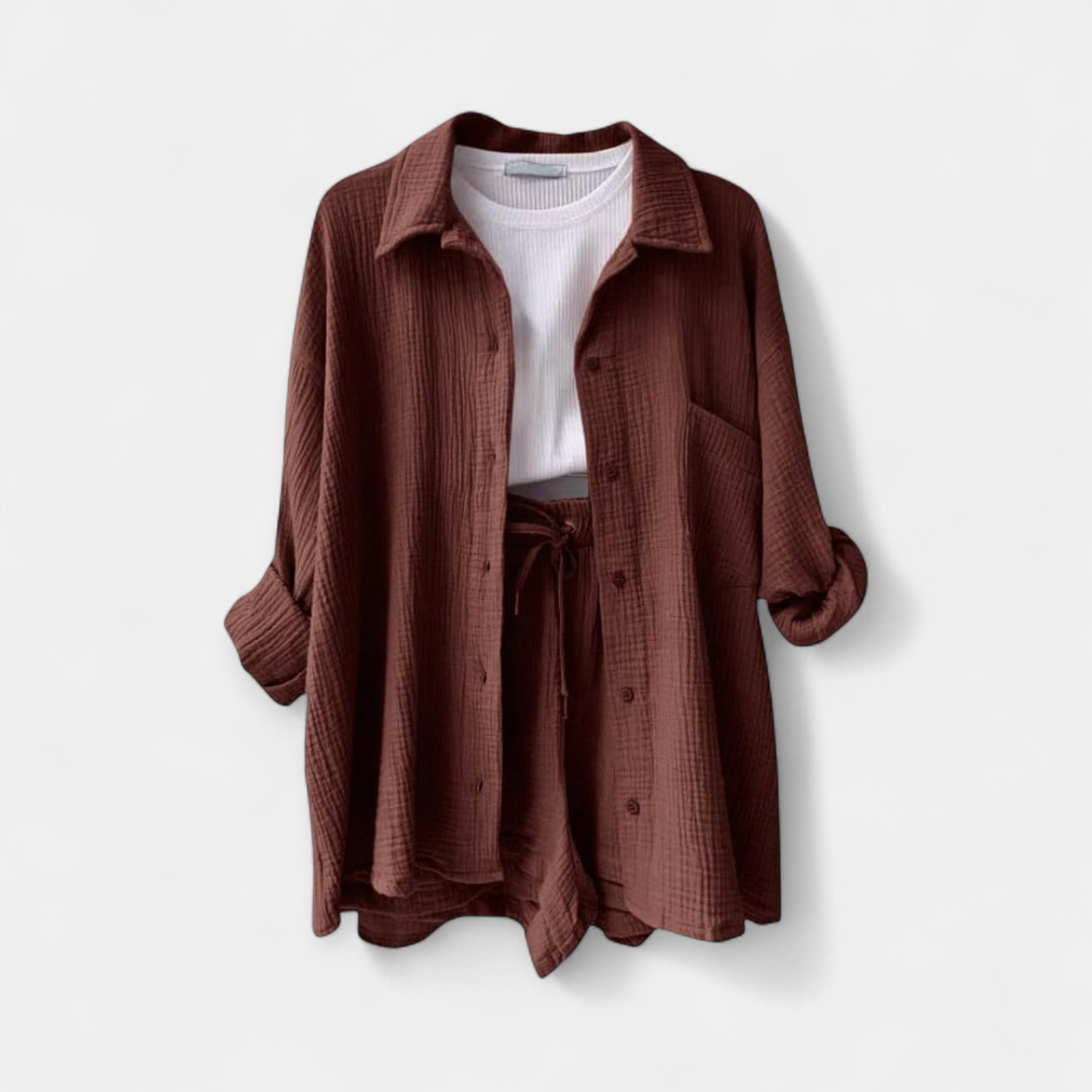 Two Tone Summer Set Top and Shorts in Vibrant Colour