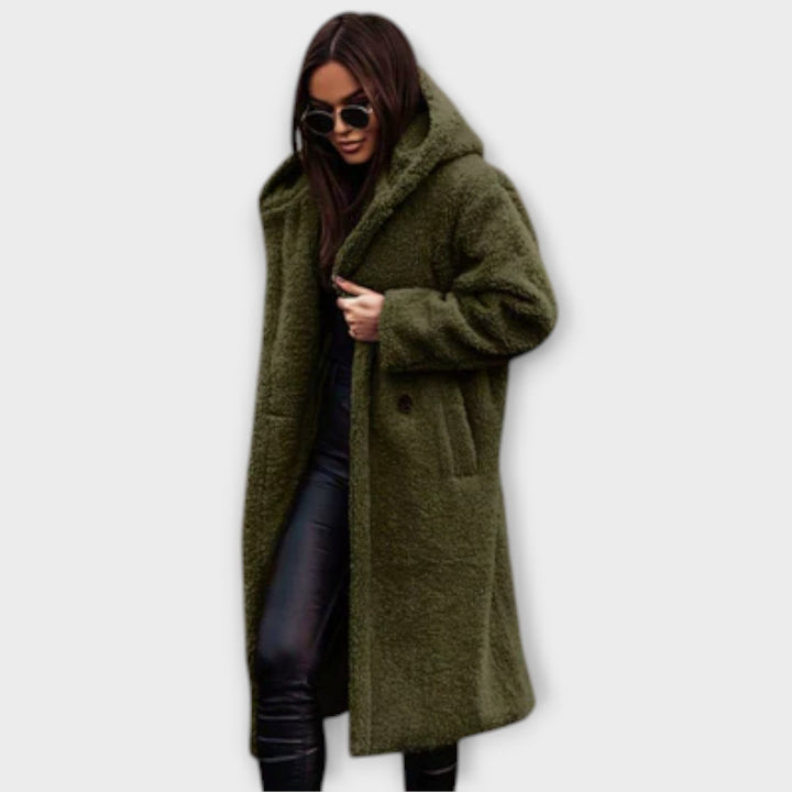 Jennifer Cosy Knee Length Hooded Winter Coat for Women