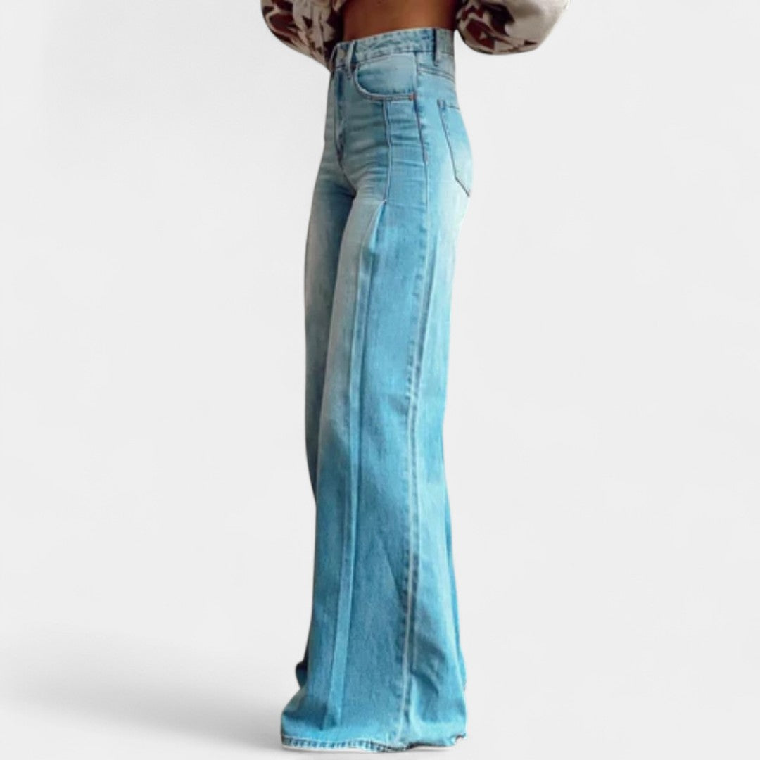 Melina High Waist Wide Leg Trousers In Retro Style